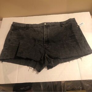 Old Navy Womens 28 High Rise Sky-Hi A-Line 3” Inseam Black Denim Jean Shorts